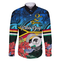 Personalised Torba Vanuatu Family Matching Long Sleeve Bodycon Dress and Hawaiian Shirt Sand Drawing With Polynesian Pattern LT9 Dad's Shirt - Long Sleeve Black - Polynesian Pride