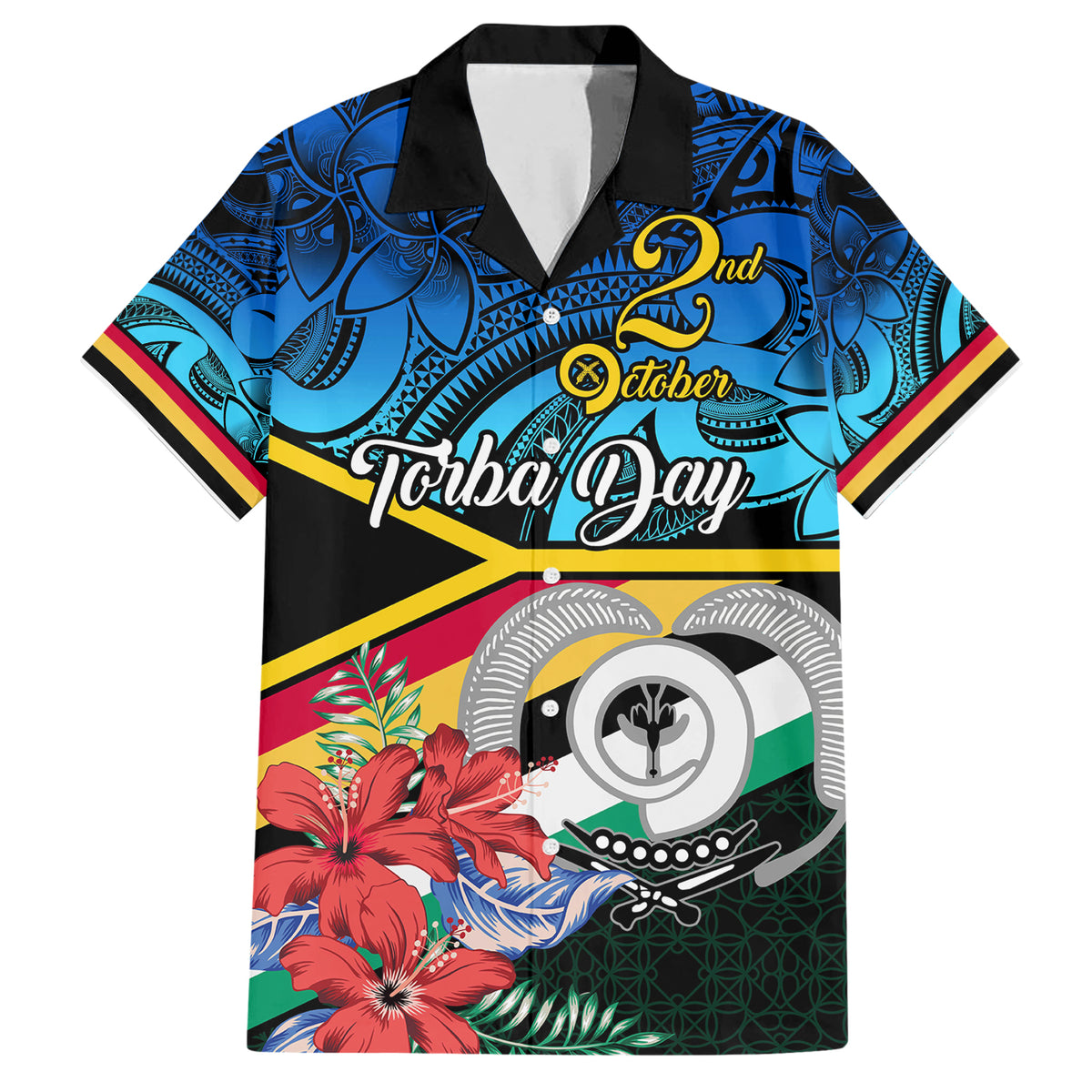 Personalised Torba Vanuatu Family Matching Short Sleeve Bodycon Dress and Hawaiian Shirt Sand Drawing With Polynesian Pattern LT9 Dad's Shirt - Short Sleeve Black - Polynesian Pride