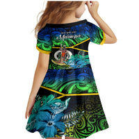 Malampa Day Family Matching Mermaid Dress and Hawaiian Shirt Vanuatu Flowers with Malampa Emblem Tribal Pattern LT9 - Polynesian Pride