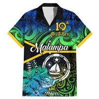 Malampa Day Family Matching Mermaid Dress and Hawaiian Shirt Vanuatu Flowers with Malampa Emblem Tribal Pattern LT9 Dad's Shirt - Short Sleeve Black - Polynesian Pride