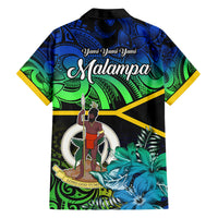 Malampa Day Family Matching Off Shoulder Short Dress and Hawaiian Shirt Vanuatu Flowers with Malampa Emblem Tribal Pattern LT9 - Polynesian Pride
