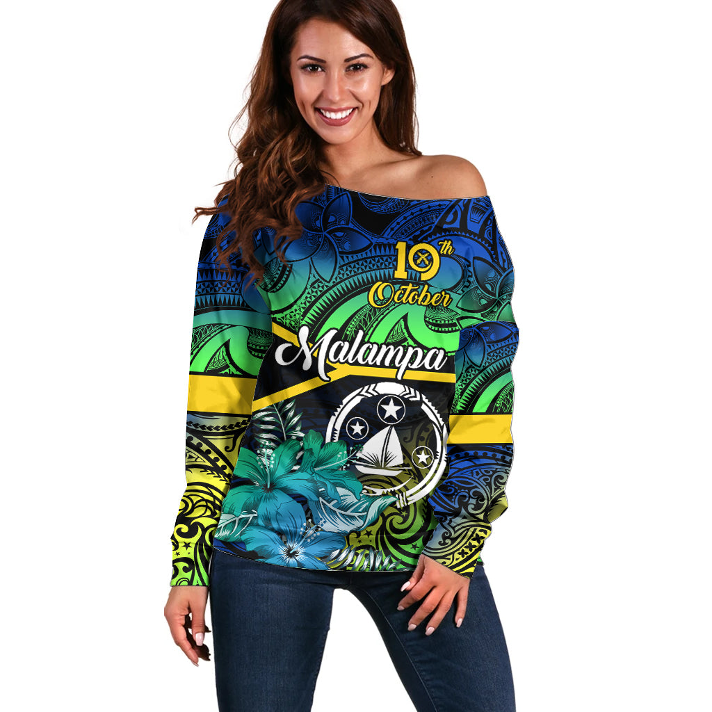 malampa-day-off-shoulder-sweater-vanuatu-flowers-with-malampa-emblem-tribal-pattern