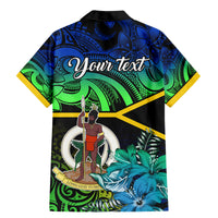 Personalised Malampa Day Family Matching Mermaid Dress and Hawaiian Shirt Vanuatu Flowers with Malampa Emblem Tribal Pattern LT9 - Polynesian Pride