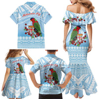 Melanesian Fiji Kula Bird Family Matching Mermaid Dress and Hawaiian Shirt with Tagimoucia Masi Tapa Pattern LT9 - Polynesian Pride