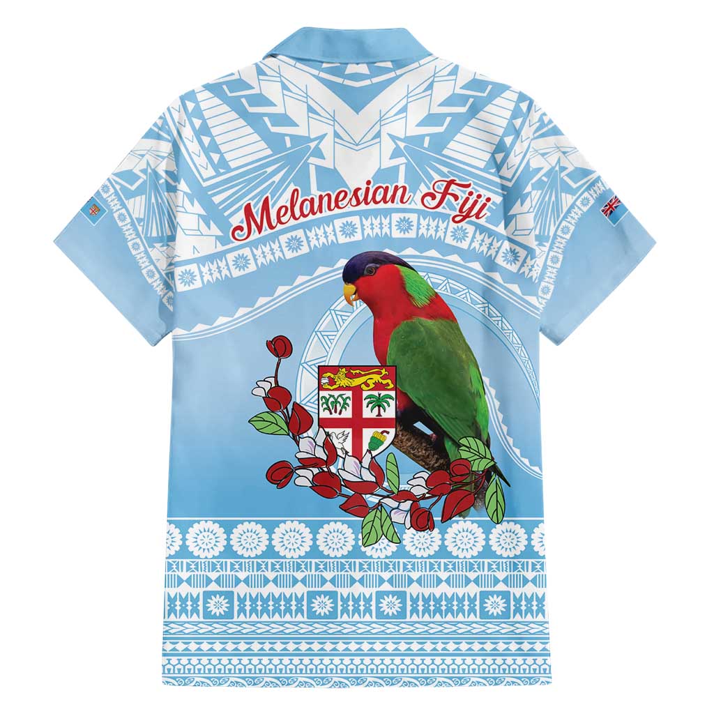 Melanesian Fiji Kula Bird Family Matching Short Sleeve Bodycon Dress and Hawaiian Shirt with Tagimoucia Masi Tapa Pattern LT9 - Polynesian Pride