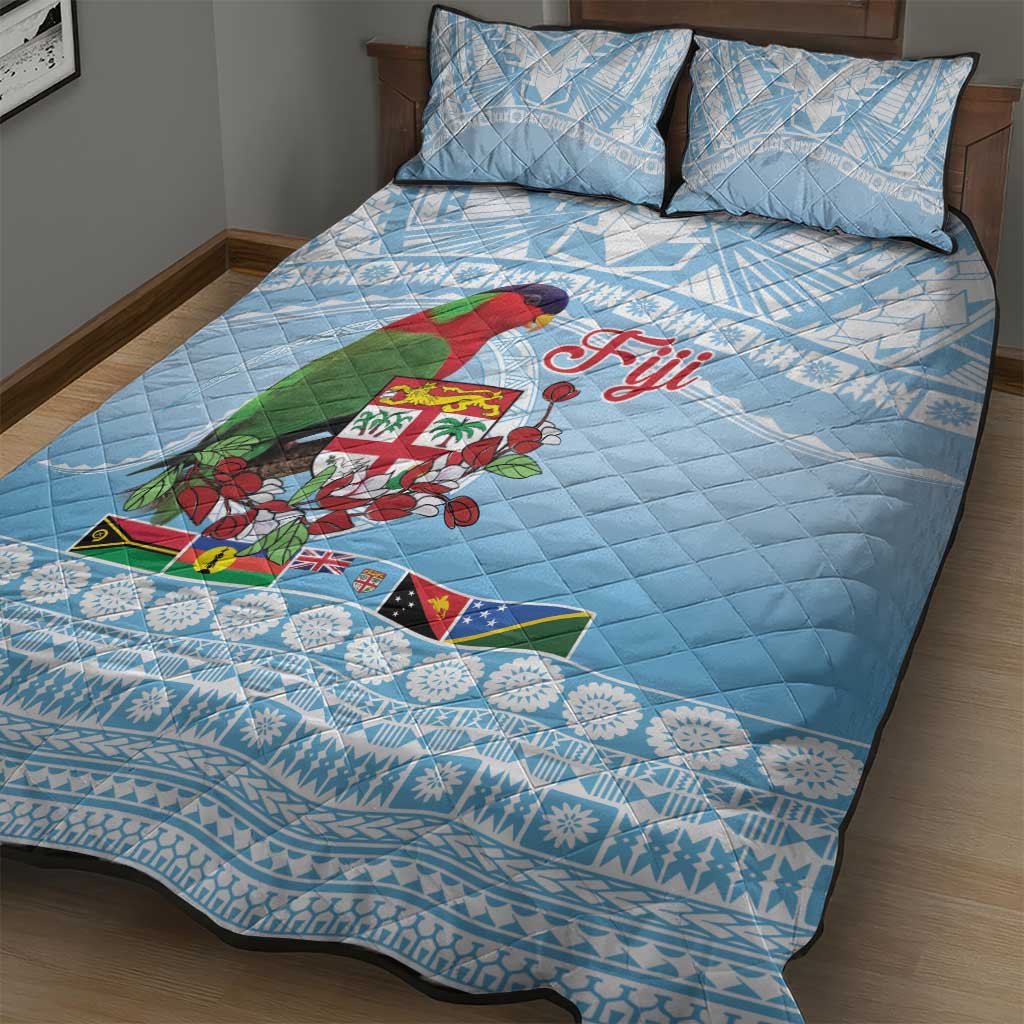 Melanesian Fiji Kula Bird Quilt Bed Set with Tagimoucia Masi Tapa Pattern LT9 - Polynesian Pride