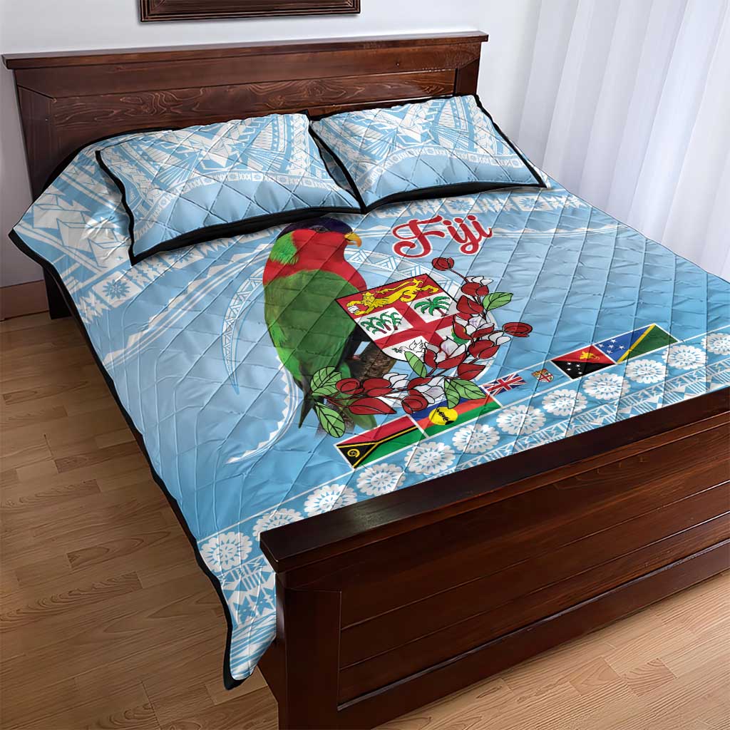 Melanesian Fiji Kula Bird Quilt Bed Set with Tagimoucia Masi Tapa Pattern LT9 - Polynesian Pride