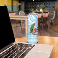 Melanesian Fiji Skinny Tumbler Kula Bird with Tagimoucia Masi Tapa Pattern LT9 - Polynesian Pride