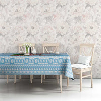 Melanesian Fiji Kula Bird Tablecloth with Tagimoucia Masi Tapa Pattern