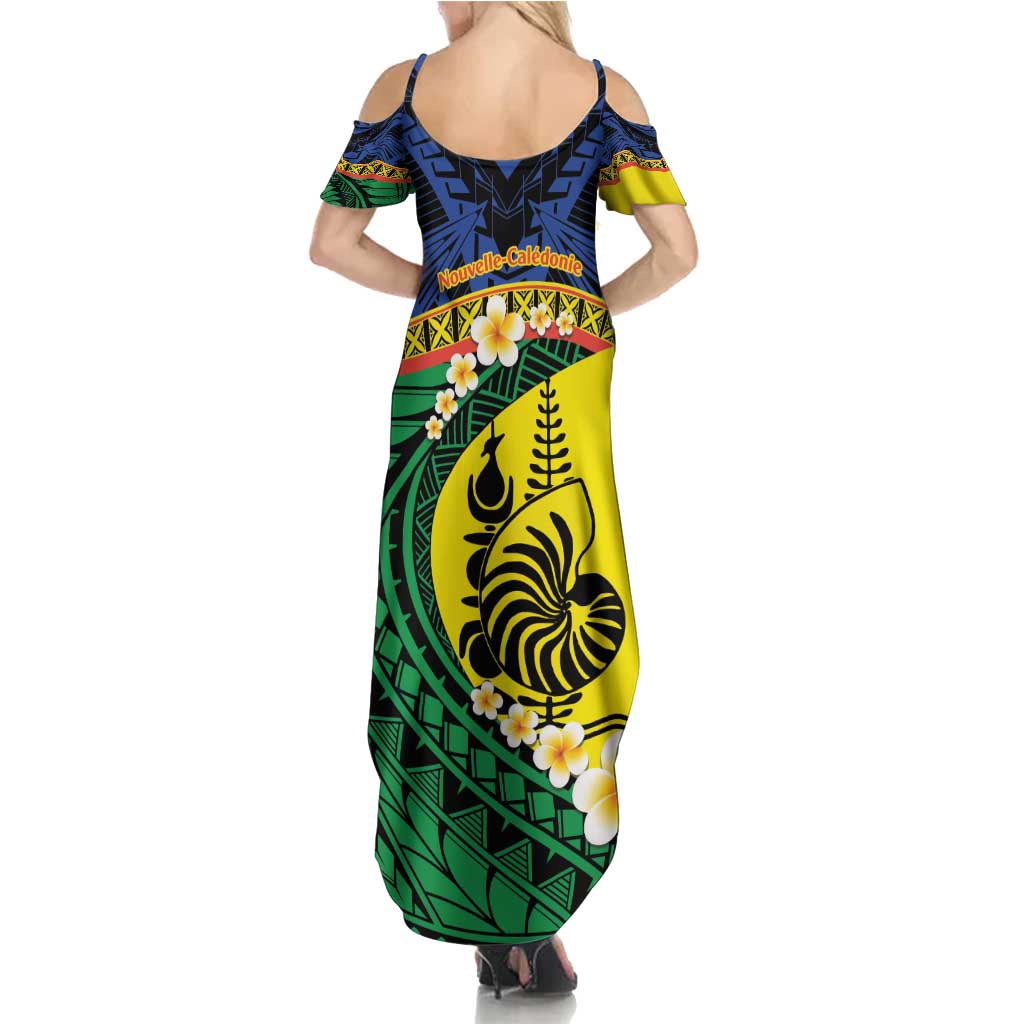 Melanesian New Caledonia Family Matching Summer Maxi Dress and Hawaiian Shirt Plumeria Kagu Bird and Nautilus Shell LT9 - Polynesian Pride