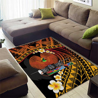 Melanesian Papua New Guinea Area Rug Plumeria Bird of Paradise Tribal LT9 - Polynesian Pride