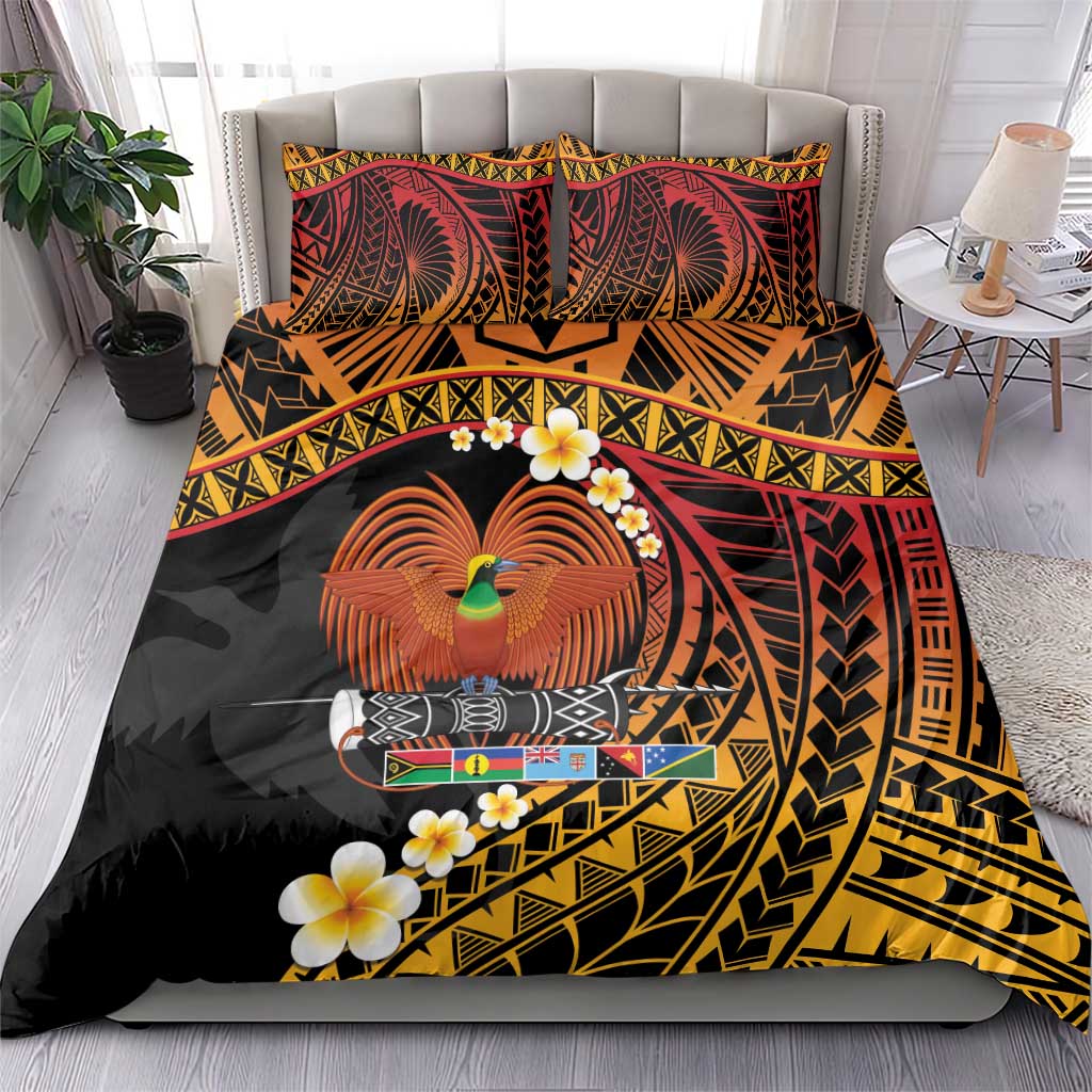 Melanesian Papua New Guinea Bedding Set Plumeria Bird of Paradise Tribal LT9 - Polynesian Pride