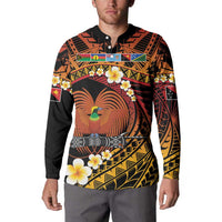 Melanesian Papua New Guinea Button Sweatshirt Plumeria Bird of Paradise Tribal LT9 - Polynesian Pride