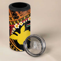 Melanesian Papua New Guinea 4 in 1 Can Cooler Tumbler Plumeria Bird of Paradise Tribal LT9 - Polynesian Pride