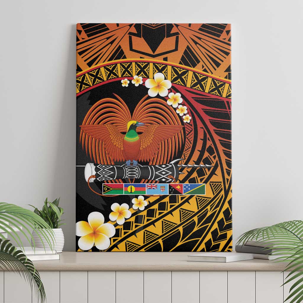 Melanesian Papua New Guinea Canvas Wall Art Plumeria Bird of Paradise Tribal LT9 - Polynesian Pride