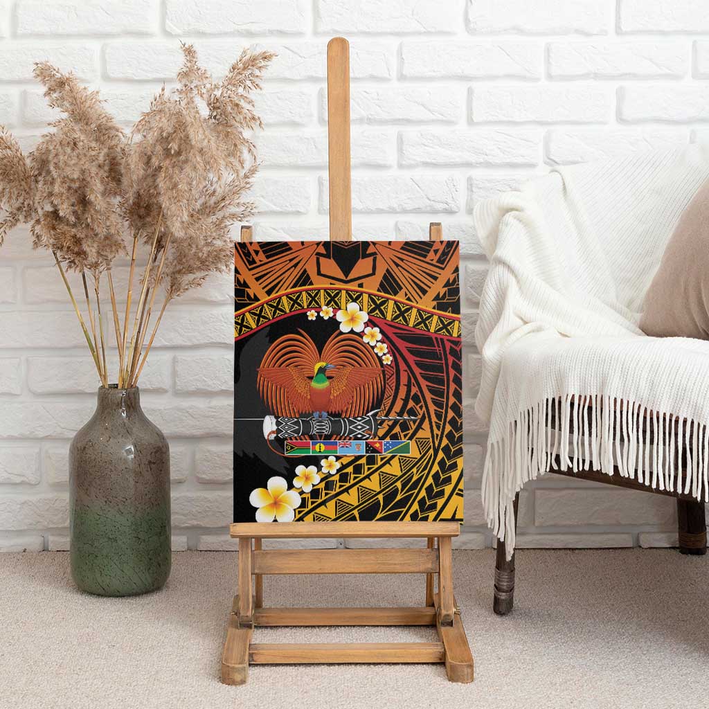 Melanesian Papua New Guinea Canvas Wall Art Plumeria Bird of Paradise Tribal LT9 - Polynesian Pride