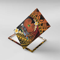 Melanesian Papua New Guinea Canvas Wall Art Plumeria Bird of Paradise Tribal LT9 With Frame Red - Polynesian Pride
