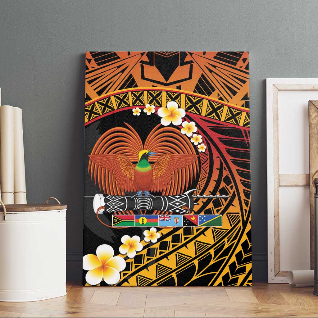 Melanesian Papua New Guinea Canvas Wall Art Plumeria Bird of Paradise Tribal LT9 - Polynesian Pride