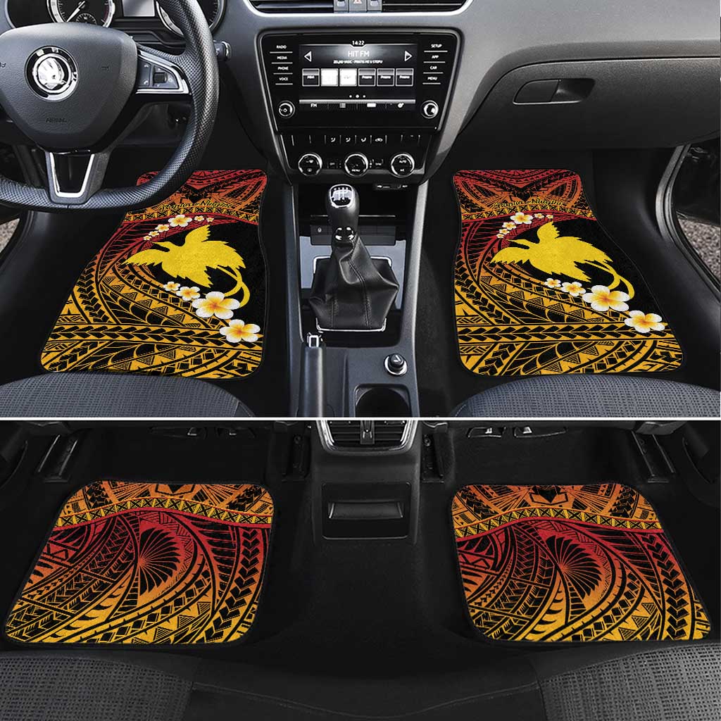 Melanesian Papua New Guinea Car Mats Plumeria Bird of Paradise Tribal LT9 Set 4pcs Red - Polynesian Pride