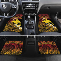 Melanesian Papua New Guinea Car Mats Plumeria Bird of Paradise Tribal LT9 Set 4pcs Red - Polynesian Pride