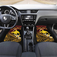 Melanesian Papua New Guinea Car Mats Plumeria Bird of Paradise Tribal LT9 Set 2pcs - Front Red - Polynesian Pride