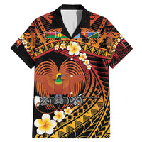 Melanesian Papua New Guinea Family Matching Mermaid Dress and Hawaiian Shirt Plumeria Bird of Paradise Tribal LT9 Dad's Shirt - Short Sleeve Red - Polynesian Pride