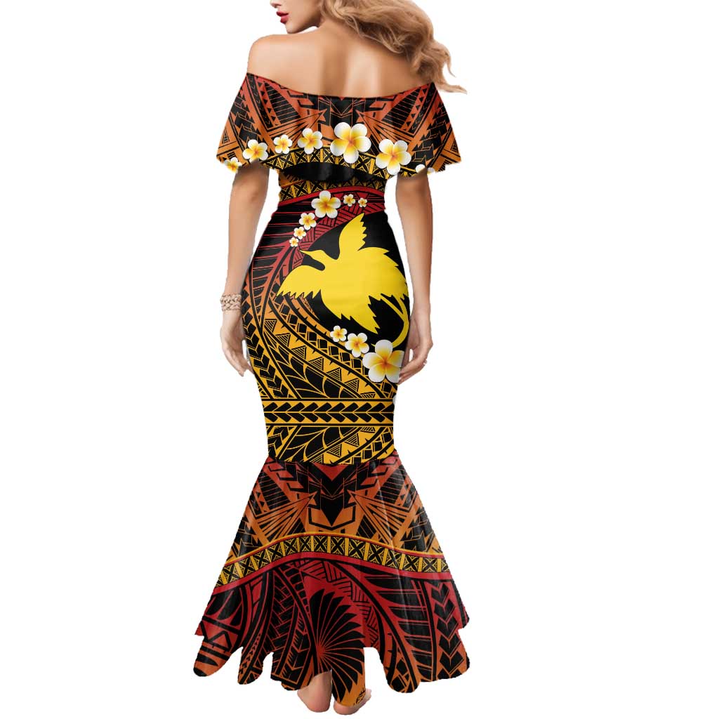 Melanesian Papua New Guinea Family Matching Mermaid Dress and Hawaiian Shirt Plumeria Bird of Paradise Tribal LT9 - Polynesian Pride