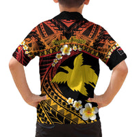 Melanesian Papua New Guinea Family Matching Off The Shoulder Long Sleeve Dress and Hawaiian Shirt Plumeria Bird of Paradise Tribal LT9 - Polynesian Pride
