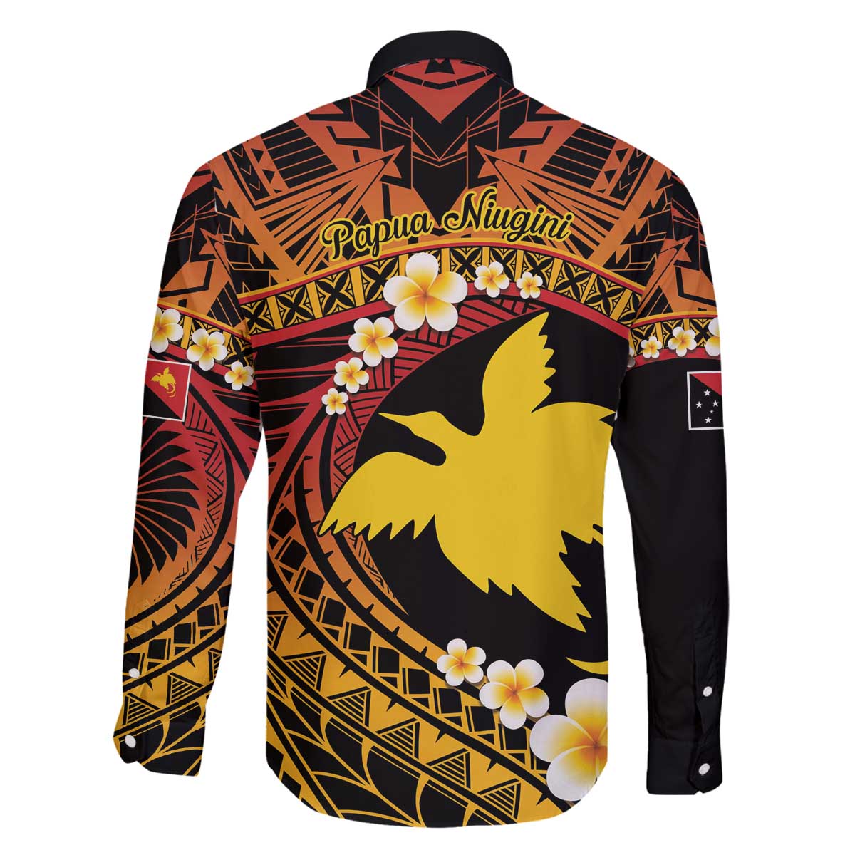 Melanesian Papua New Guinea Family Matching Off The Shoulder Long Sleeve Dress and Hawaiian Shirt Plumeria Bird of Paradise Tribal LT9 - Polynesian Pride