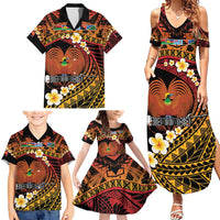 Melanesian Papua New Guinea Family Matching Summer Maxi Dress and Hawaiian Shirt Plumeria Bird of Paradise Tribal LT9 - Polynesian Pride