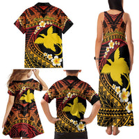 Melanesian Papua New Guinea Family Matching Tank Maxi Dress and Hawaiian Shirt Plumeria Bird of Paradise Tribal LT9 - Polynesian Pride