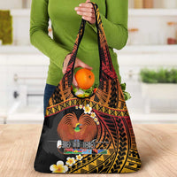Melanesian Papua New Guinea Grocery Bag Plumeria Bird of Paradise Tribal LT9 - Polynesian Pride