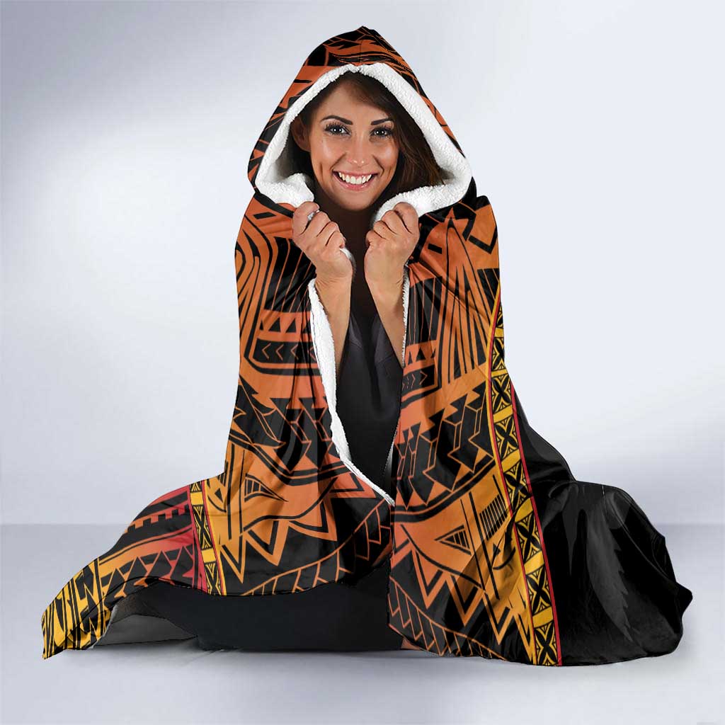 Melanesian Papua New Guinea Hooded Blanket Plumeria Bird of Paradise Tribal LT9 - Polynesian Pride