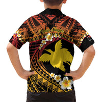 Melanesian Papua New Guinea Kid Hawaiian Shirt Plumeria Bird of Paradise Tribal LT9 - Polynesian Pride