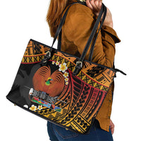 Melanesian Papua New Guinea Leather Tote Bag Plumeria Bird of Paradise Tribal LT9 - Polynesian Pride
