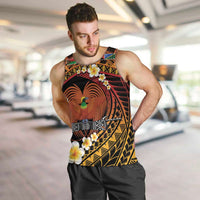 Melanesian Papua New Guinea Men Tank Top Plumeria Bird of Paradise Tribal LT9 Red - Polynesian Pride