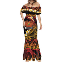 Melanesian Papua New Guinea Mermaid Dress Plumeria Bird of Paradise Tribal LT9 - Polynesian Pride