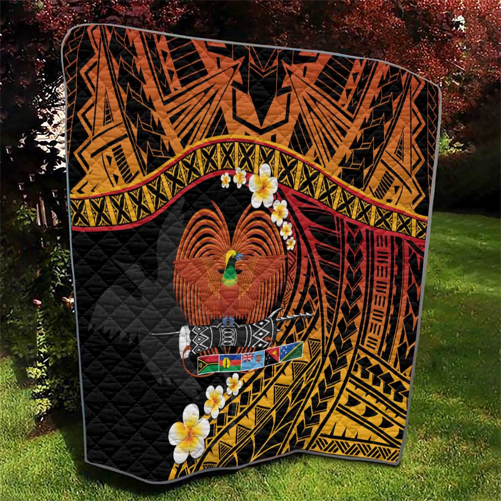 Melanesian Papua New Guinea Quilt Plumeria Bird of Paradise Tribal LT9 - Polynesian Pride