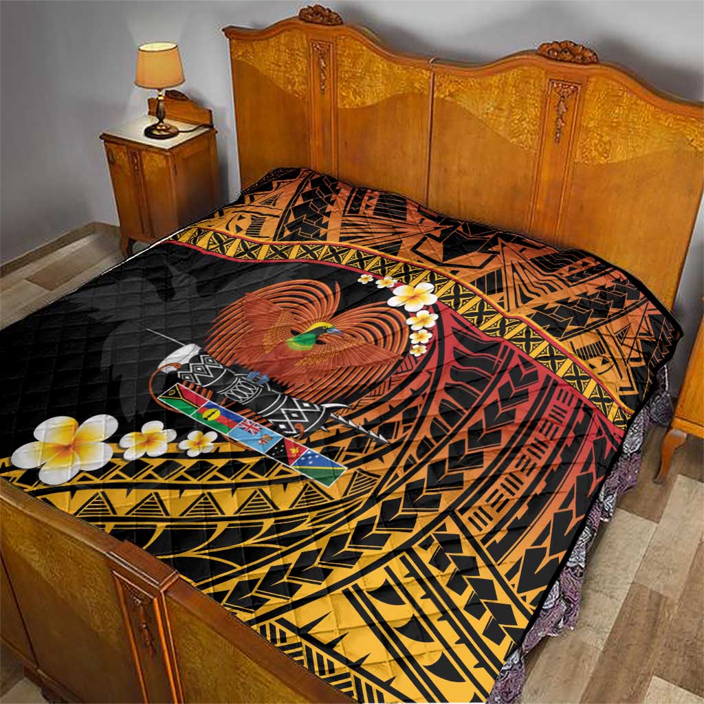 Melanesian Papua New Guinea Quilt Plumeria Bird of Paradise Tribal LT9 - Polynesian Pride