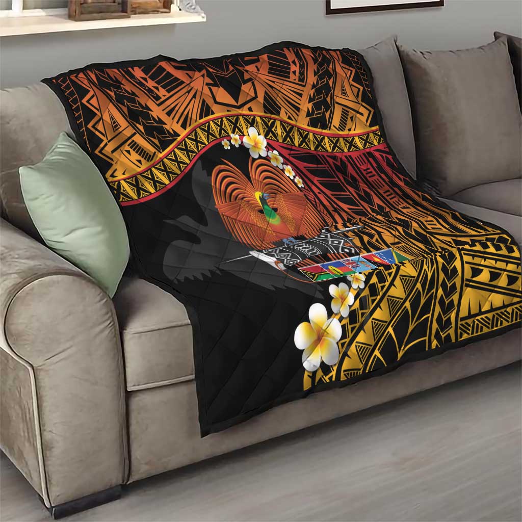 Melanesian Papua New Guinea Quilt Plumeria Bird of Paradise Tribal LT9 - Polynesian Pride