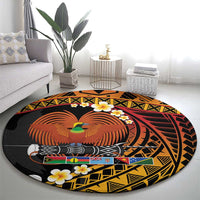 Melanesian Papua New Guinea Round Carpet Plumeria Bird of Paradise Tribal LT9 - Polynesian Pride