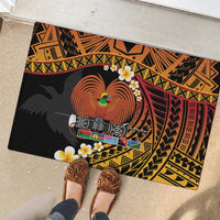 Melanesian Papua New Guinea Rubber Doormat Plumeria Bird of Paradise Tribal LT9 - Polynesian Pride