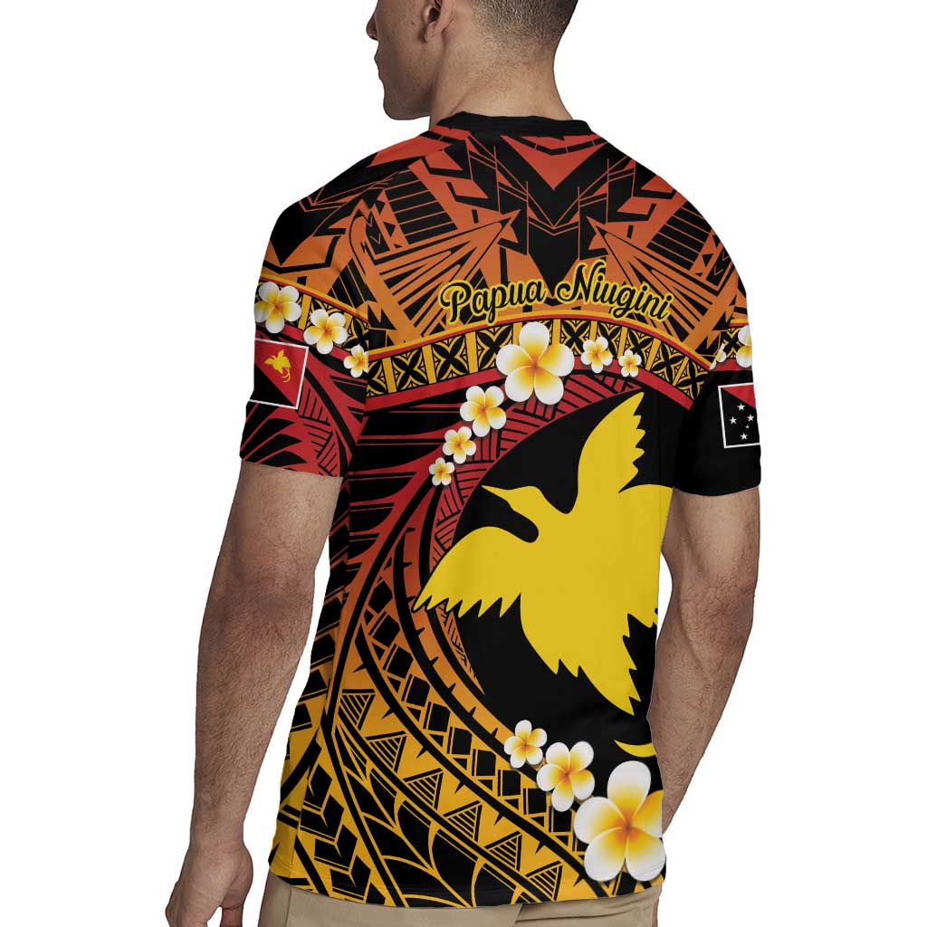 Melanesian Papua New Guinea Rugby Jersey Plumeria Bird of Paradise Tribal LT9 - Polynesian Pride