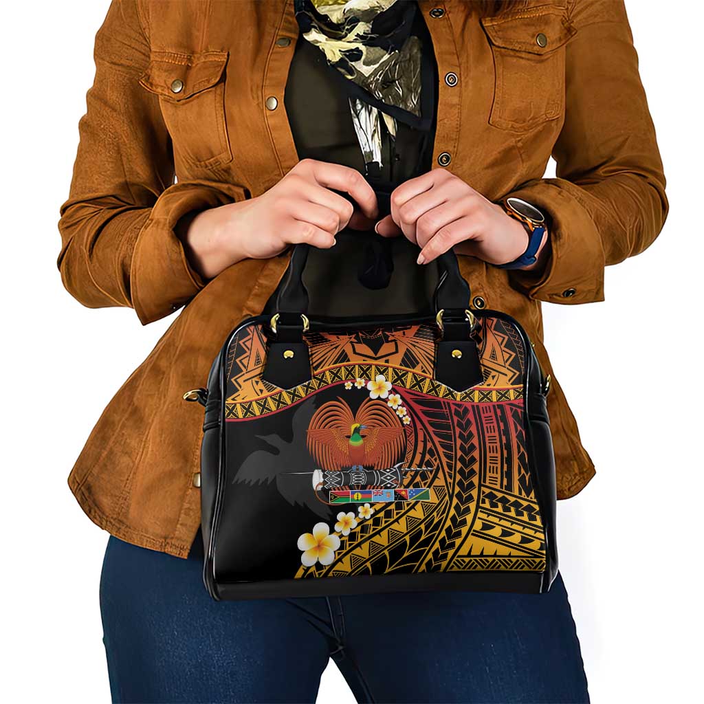 Melanesian Papua New Guinea Shoulder Handbag Plumeria Bird of Paradise Tribal LT9 - Polynesian Pride