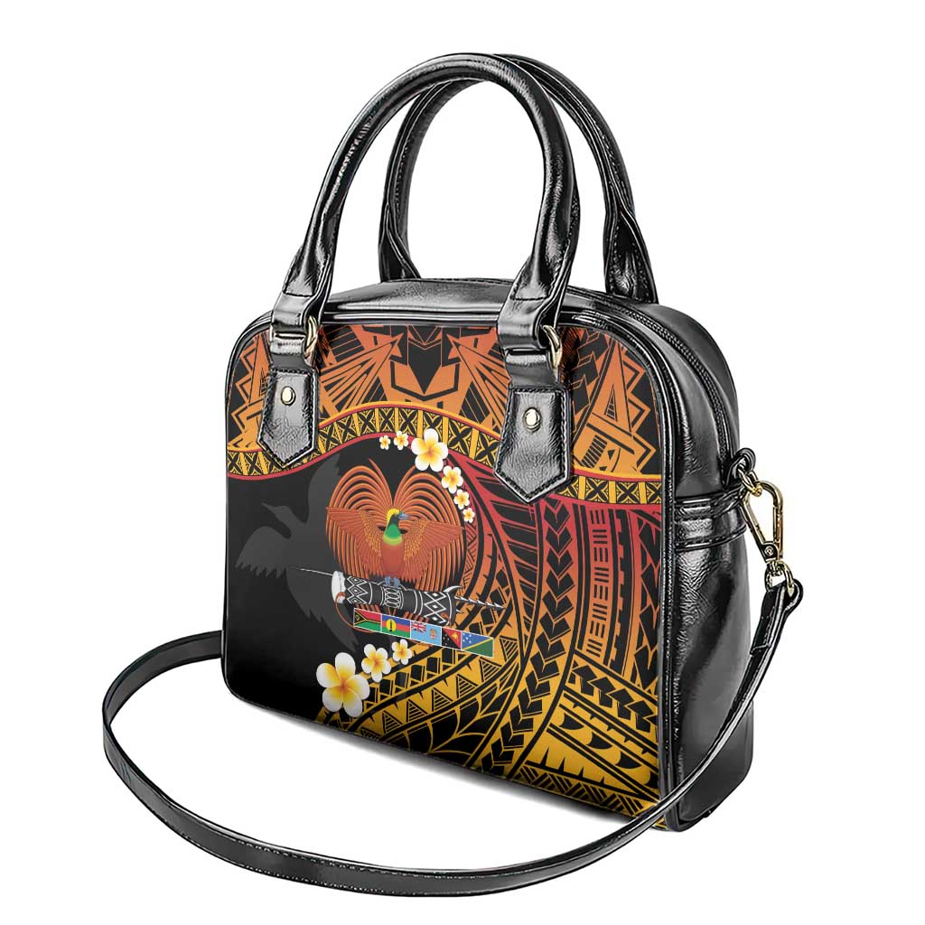 Melanesian Papua New Guinea Shoulder Handbag Plumeria Bird of Paradise Tribal LT9 - Polynesian Pride