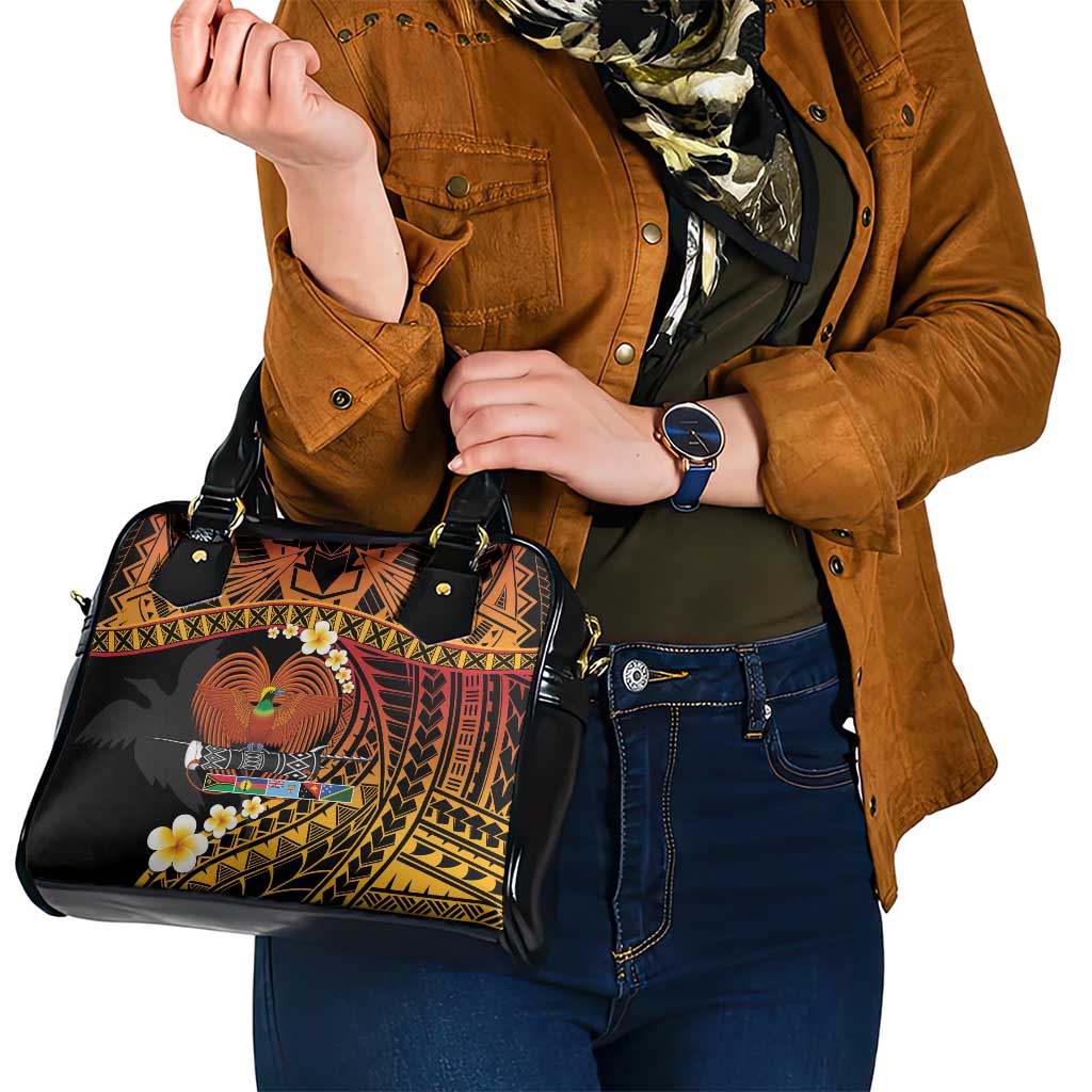 Melanesian Papua New Guinea Shoulder Handbag Plumeria Bird of Paradise Tribal LT9 - Polynesian Pride
