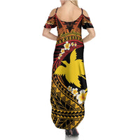 Melanesian Papua New Guinea Summer Maxi Dress Plumeria Bird of Paradise Tribal LT9 - Polynesian Pride