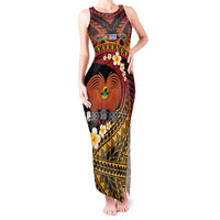 Melanesian Papua New Guinea Tank Maxi Dress Plumeria Bird of Paradise Tribal LT9 Women Red - Polynesian Pride