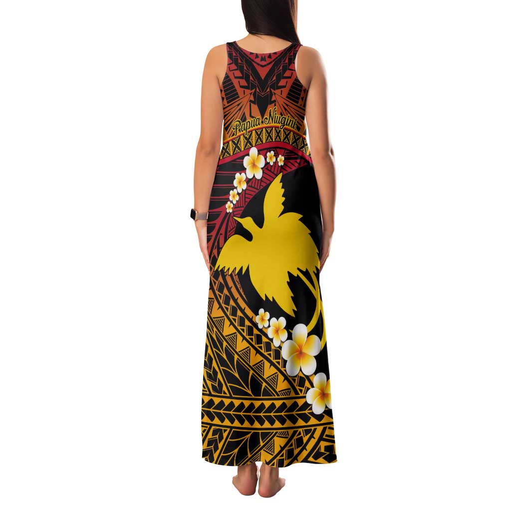 Melanesian Papua New Guinea Tank Maxi Dress Plumeria Bird of Paradise Tribal LT9 - Polynesian Pride