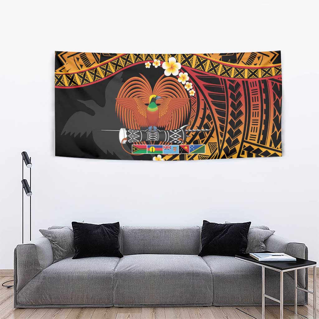 Melanesian Papua New Guinea Tapestry Plumeria Bird of Paradise Tribal LT9 - Polynesian Pride